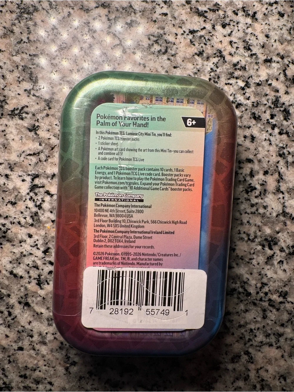 Lumiose City Mini Tin [Emboar & Inkay] Factory Sealed